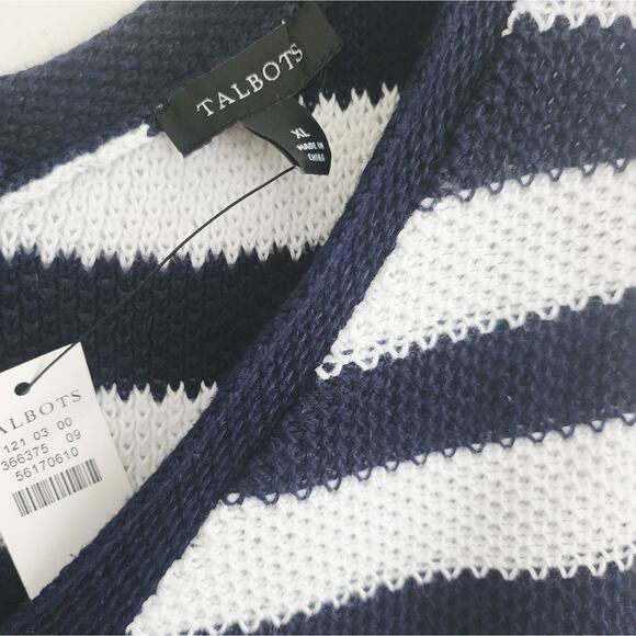 Talbots Navy and White Striped Tank Top - Picture 2 of 3